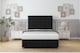 image 2 of Sloomy California Black Plush Divan Bed Base No Drawers With 54 Inch Floor Standing Headboard & 12 Inch Matching Footboard | Black | Black | Small Double | 1