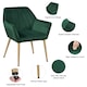 image 3 of Yaheetech Velvet Tufted Accent Chair with X-shaped Metal Legs Green