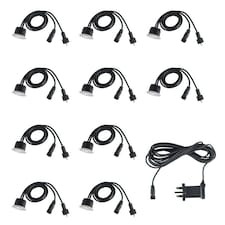 ValueLights Decking Lights 10 Pack Silver Outdoor Decking Light Extension Warm White 40mm