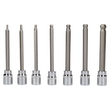 7pc 3/8" Drive Ball Ended Metric Extra Long Allen Hex Keys 3 - 10mm Bit Sockets