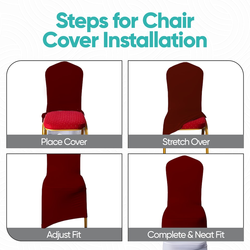 image 1 of Chair Cover Spandex Polyester Stretch Fabric Dining Slipcovers - 10pcs