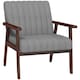 image 1 of HOMCOM Modern Accent Chair Upholstered Armchair for Bedroom Living Room Grey