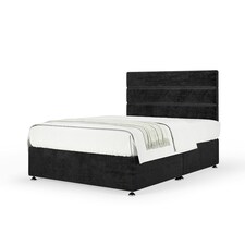 Memory Maestro Memory Foam Black Naples Velvet Divan Set And Milan Headboard Small Double