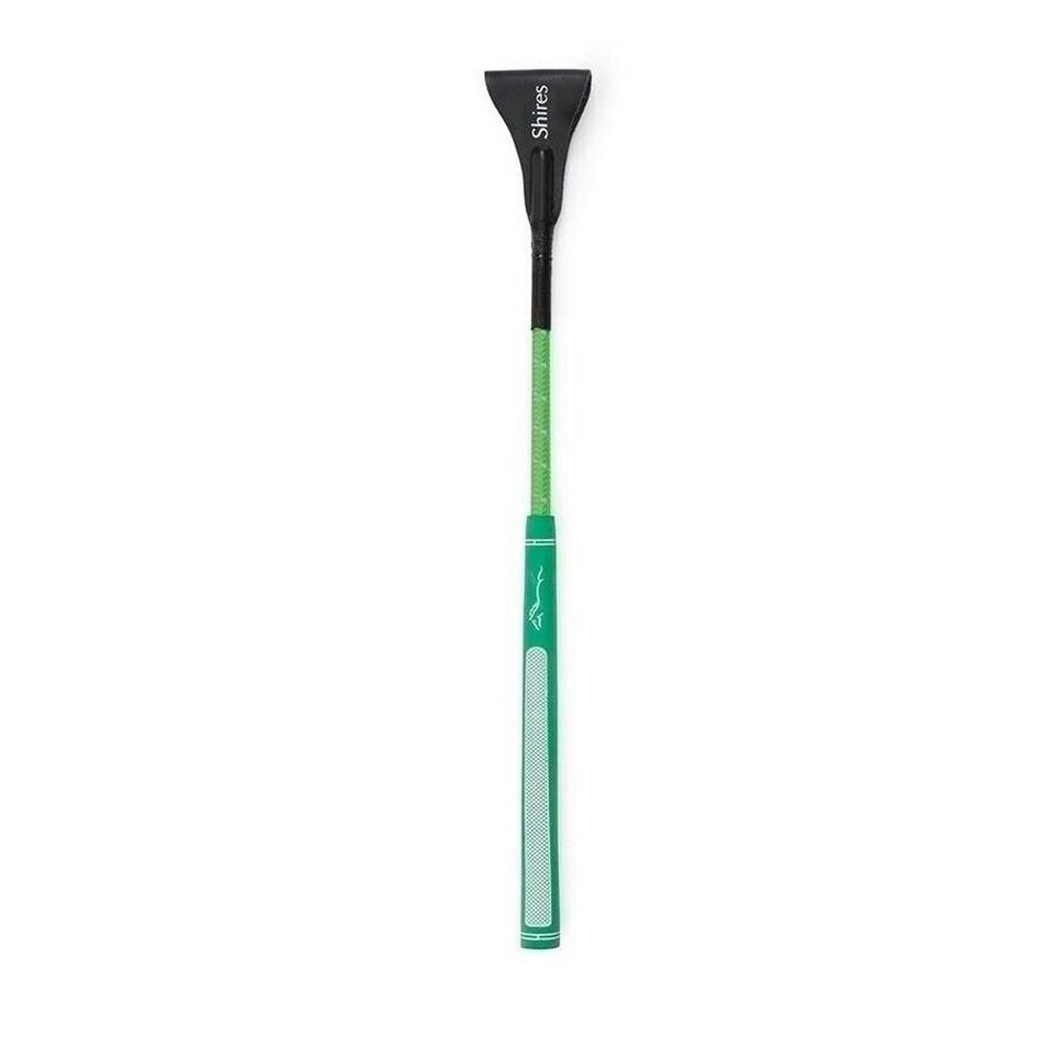image 1 of Shires Rainbow Horse Jumping Whip - Green - 17in