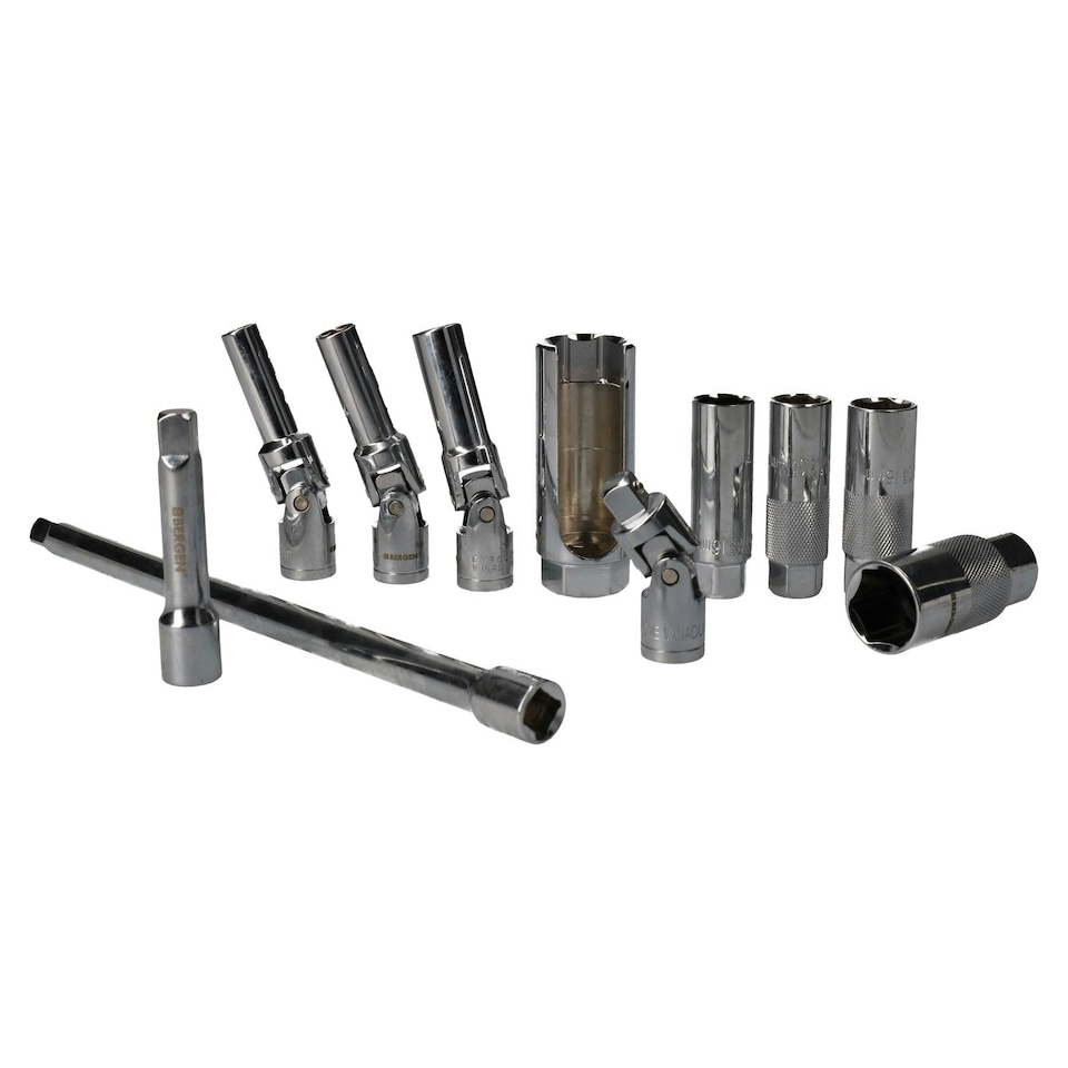 image 1 of 3/8" Drive Glow Spark Plug And Sensor Socket Set Glowplug Sparkplug 11pc