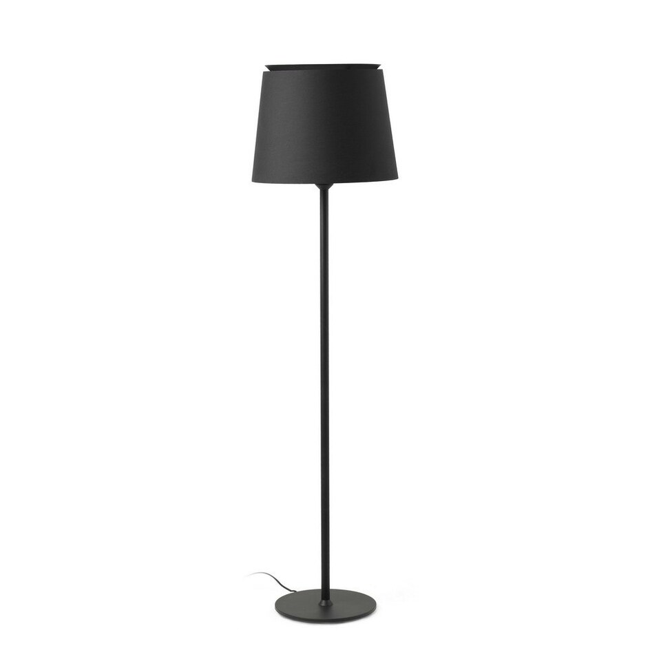 Savoy Floor Lamp Round Tappered Shade Black, E27