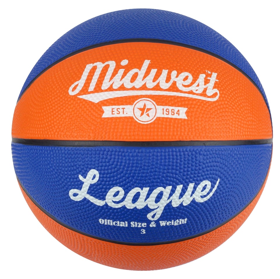 image 1 of Midwest Kids League Basketball, Blue/Orange, Size 3