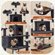 image 4 of Yaheetech Large Cat Tree with 3 Condos Black