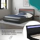 image 3 of Orion LED Lights Headboard Gaming Style Black Faux Leather Bed Frame (Double) | Black | Black | Double
