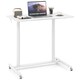 image 1 of COSTWAY Adjustable Height C-Shaped Mobile Standing Desk White White