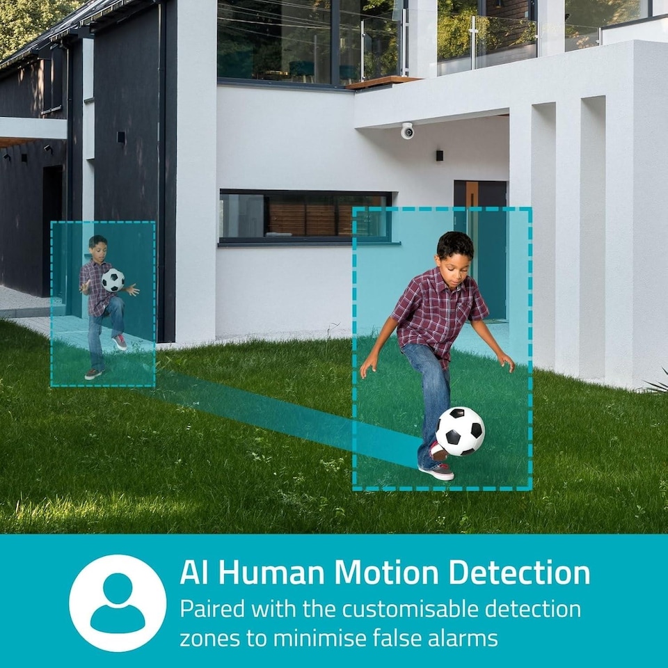 image 1 of NEDIS Wi-Fi Smart Outdoor Camera, 3MP 1296p, Motion Sensor, AI Human Detection, Dimmable Spotlight Full-Colour Night Vision, Two-Way Audio, IP65 Weatherproof - White