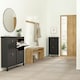 image 6 of Barcelona Shoe Cabinet 4 Flip Down Doors in Matt Black
