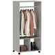image 1 of HOMCOM Open Wardrobe on Wheels, Bedroom Wardrobe with Clothes Hanging Rail, 2 Storage Shelves, Mobile Garment Rack for Cloakroom, Hallway, Grey