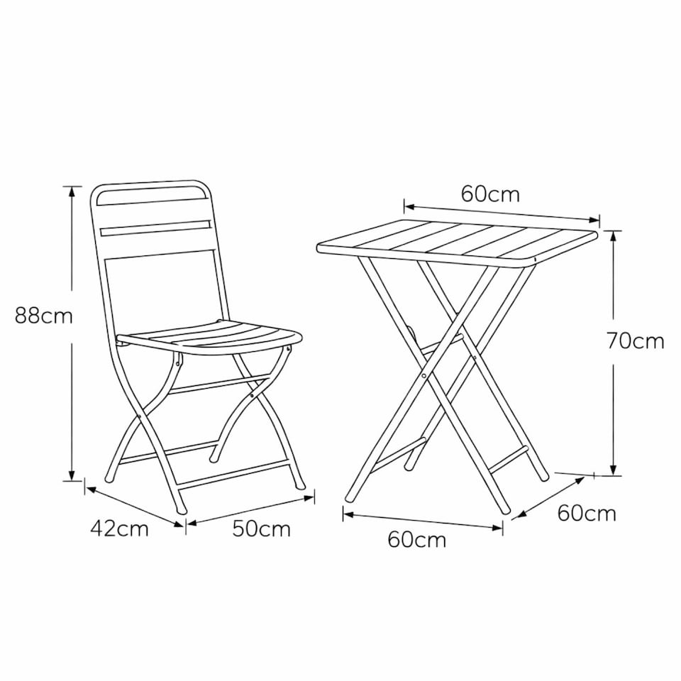 image 1 of Colourways Vibrant Folding Patio or Balcony Set - Black
