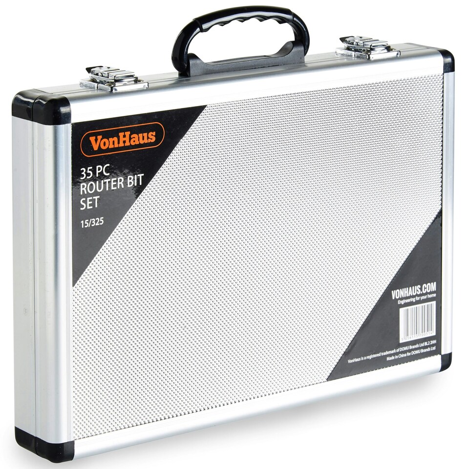 image 1 of VonHaus 35 Pc Router Bits Accessories Set Kit with Aluminium Carry Case