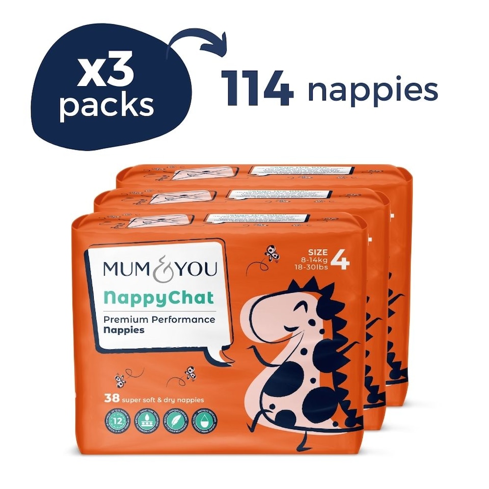 image 1 of Mum & You Premium Nappychat Eco Nappies size 4 - 3 pack