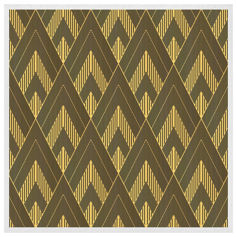 image 1 of Black & gold striped triangles (Picutre Frame) White | L