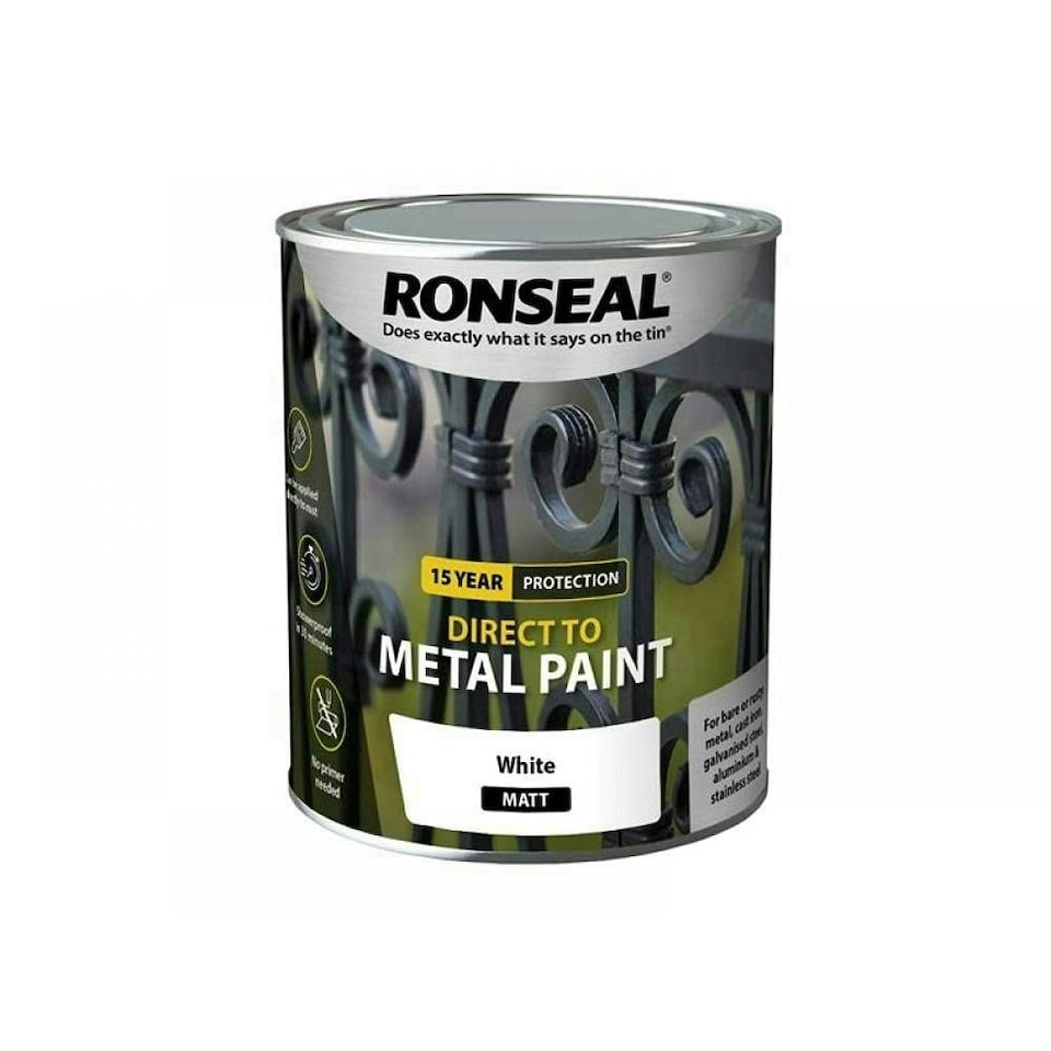 Direct to Metal Paint White Matt 750ml - RSLDTMWM750