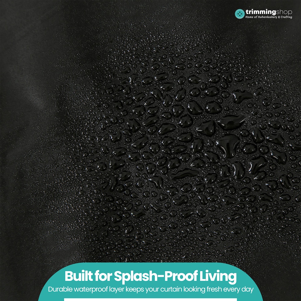 image 1 of PEVA Plain Mould & Mildew Resistant Shower Curtain with 12 Hooks - 180x180cm