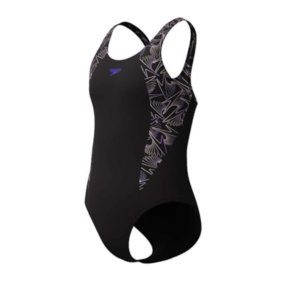 image 1 of Speedo Girls Hyperboom Splice Muscleback Swimsuit Swimming Costume Orange Size 5-6 Years