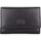 image 2 of London Leathergoods Womens Tri Fold Money Holder Magnetic Flap Purse Wallet | Black | Black