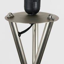 ValueLights Camden Brushed Chrome Metal Stem Tripod Floor Lamp Silver