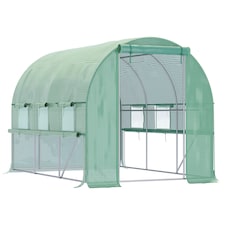 Outsunny 3 x 2 x 2m Polytunnel Green House w UV-resistant PE Cover, Green