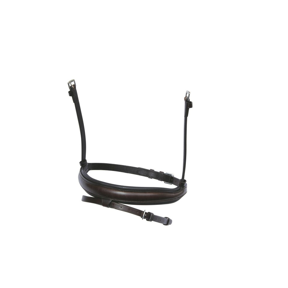 Collegiate Leather Mono Crown Flash Noseband - Brown - Cob