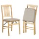 image 1 of COSTWAY Set of 2 Folding Dining Chairs Upholstered Beige White