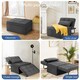 image 4 of COSTWAY 4-in-1 Convertible Sofa Bed Folding Couch Lounger Grey
