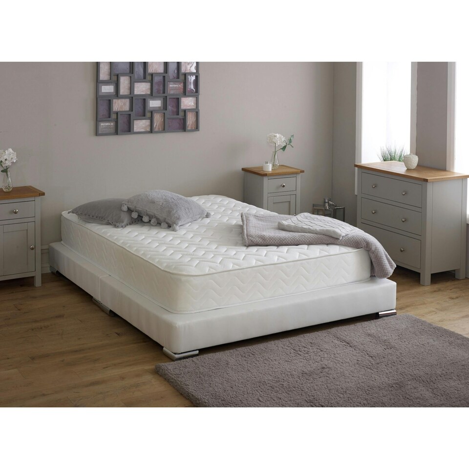 image 1 of Essentials Zig Zag Hybrid Mattress - 7.5 Inch Deep, Soft Firmness | White | European Double