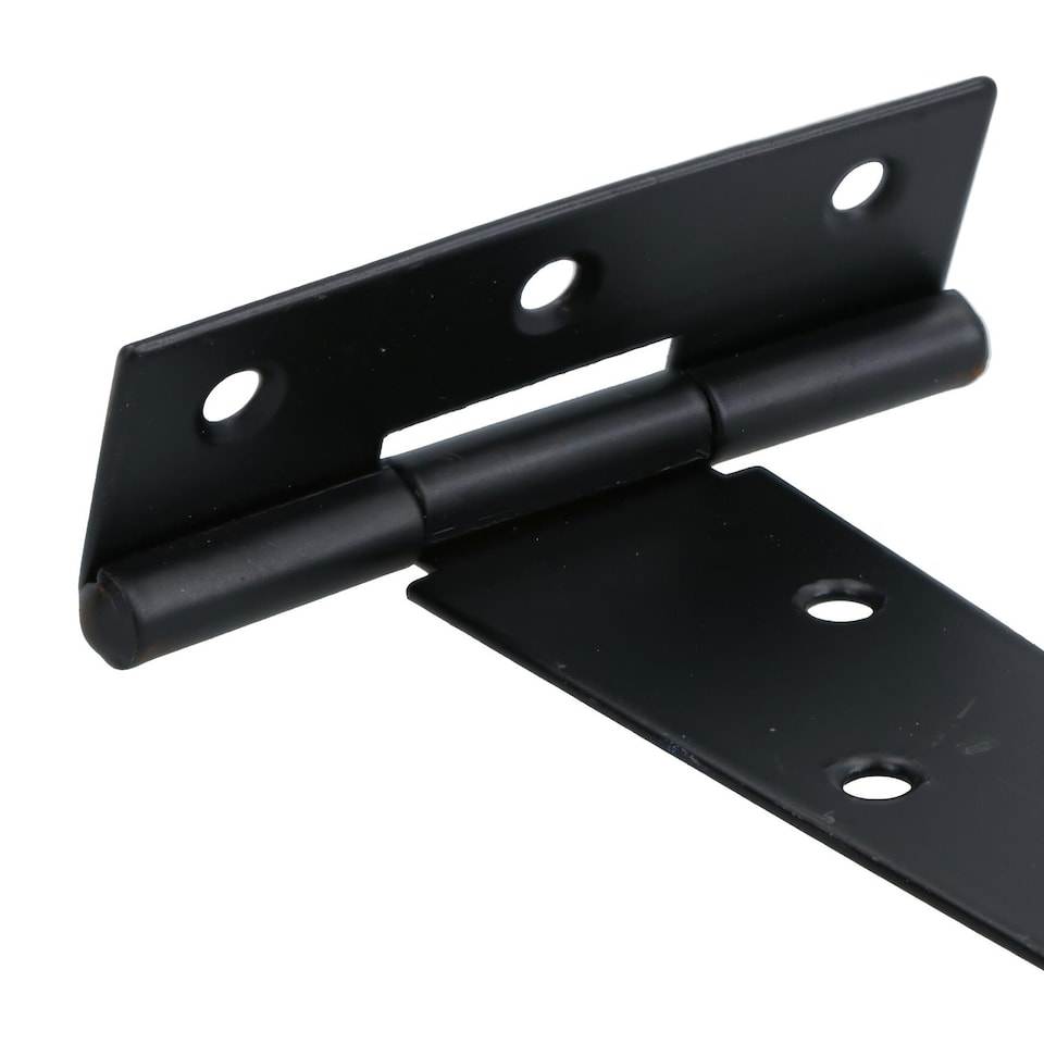 image 1 of 8in / 204mm Heavy Duty T Tee Hinges For Shed + Garden Gates Black Finish 6pc
