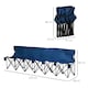 image 7 of Outsunny 6 Seater Folding Bench Camping Chair with Cup Holder, Blue