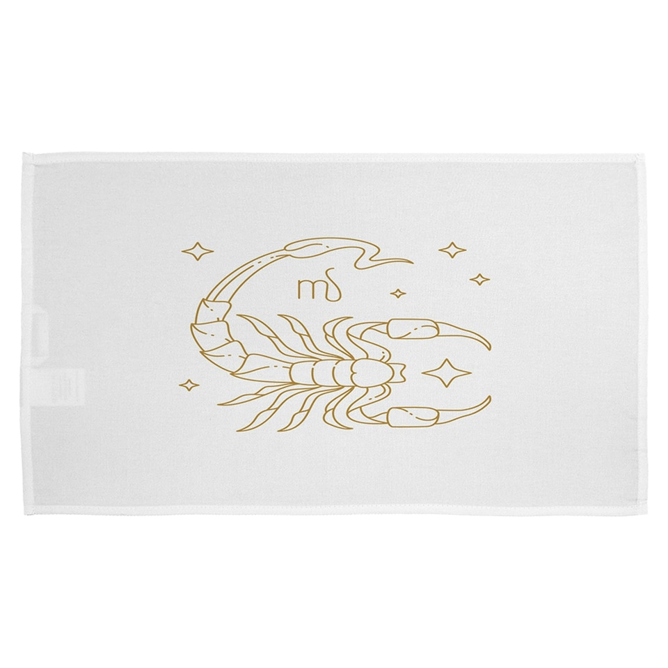image 1 of Zodiac scorpio horoscope in gold & white (kitchen towel)