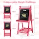 image 2 of COSTWAY Foldable Easel Kids 3-in-1 Double-sided Art Easel w/Chalkboard-Pink