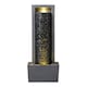image 3 of Teamson Home Garden Outdoor Water Feature, Tall Waterfall Water Fountain, With Warm LED Lights, Layered Rock Design, Dark Grey