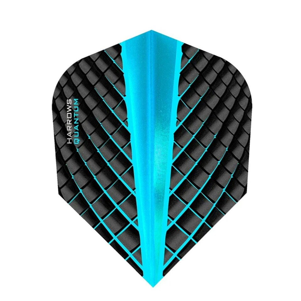 image 1 of Harrows 100 Micron Quantum Dart Flights Set (Pack of 3) - Charcoal Grey/Royal Blue - One Size