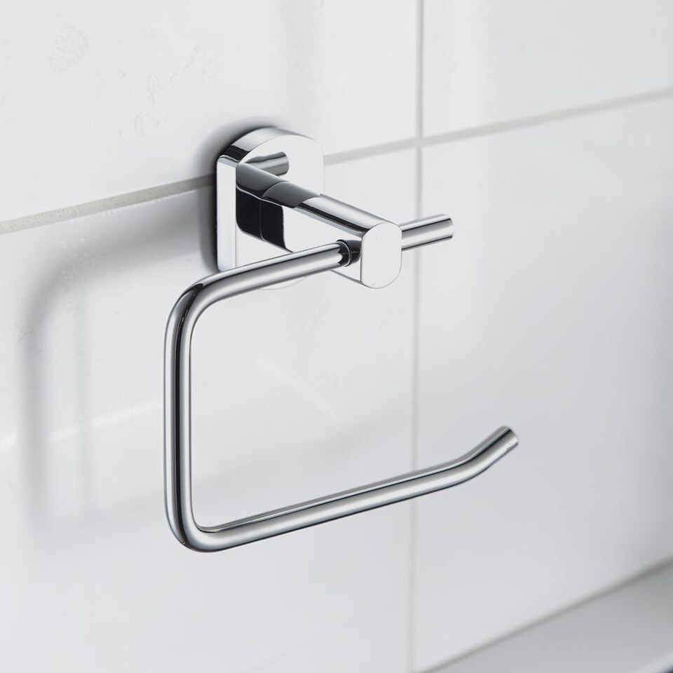 image 1 of Showerdrape Admiralty Chrome Stainless Steel Wall Mounted Toilet Roll Holder | Silver | 1