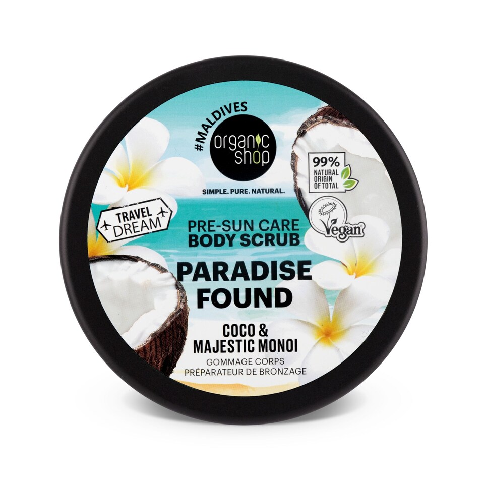 image 1 of Organic Shop Paradise Found Pre-Sun Care Body Scrub, 300ml