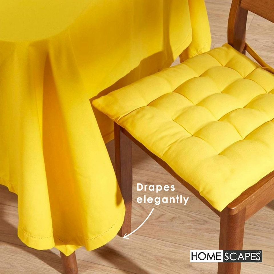 image 1 of Homescapes Yellow Tablecloth - 178 x 300 cm Yellow