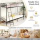 image 3 of COSTWAY Metal Bunk Bed Single Bunk Bed w/Ladder