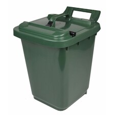 Kerbside Compost Caddy with Locking Lid - Green - for Food Waste Recycling (23 Litre) - Plastic Bin with Composting Guide