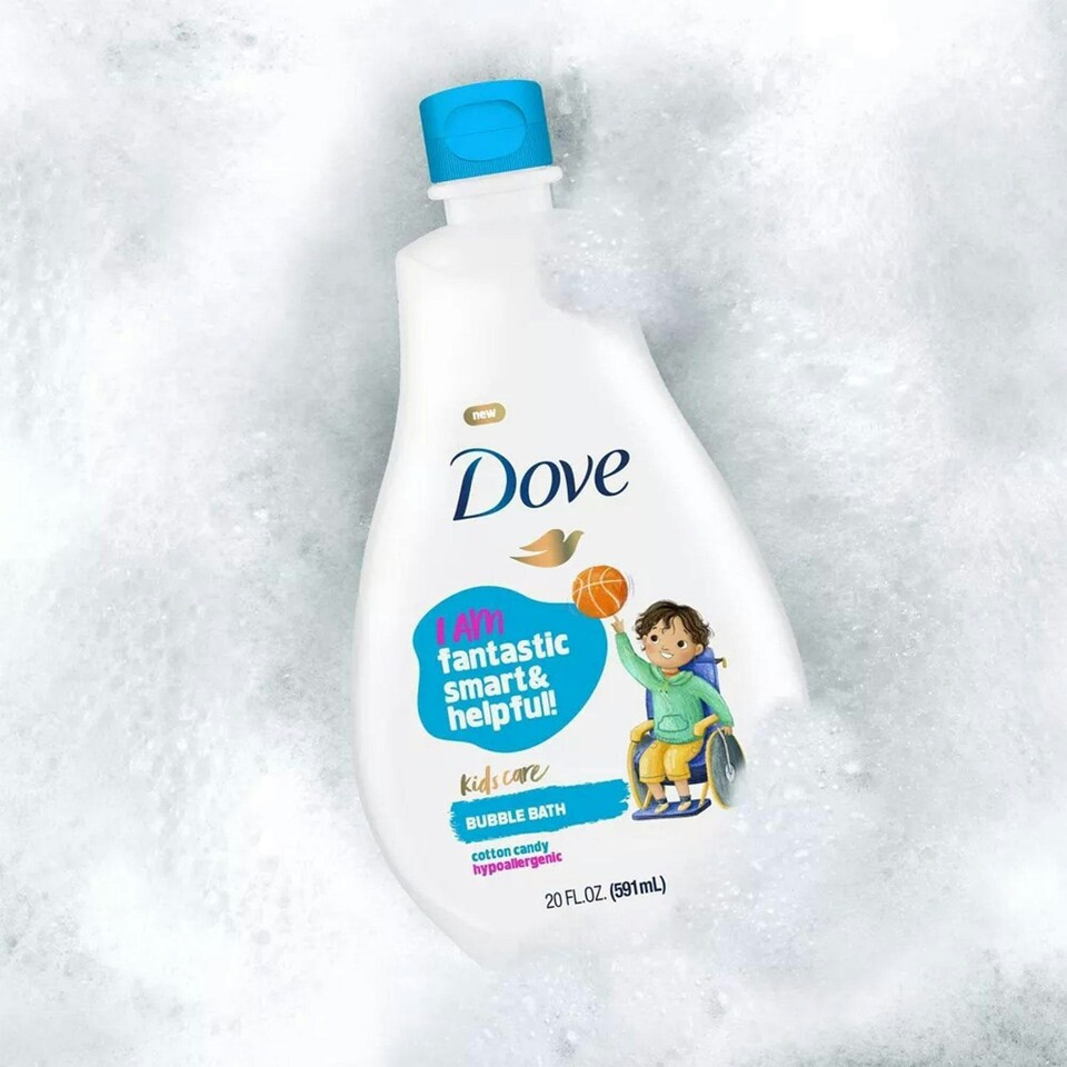 image 1 of Dove Kids Care Hypoallergenic Awesome Bubble Bath, Cotton Candy, 591ml, 2pk