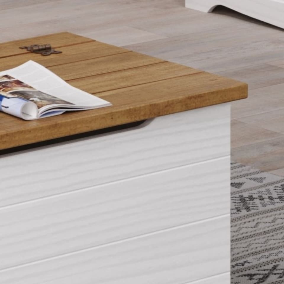 image 1 of Corona Storage Trunk - Solid Pine Construction with Metal Hardware and Practical Bedroom or Living Room Storage | White | White | One Size | 1