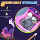image 8 of AIYAPLAY 3 in 1 Ride on Push Car, Cartoon Robot Foot to Floor Slider - Pink