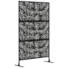 Outsunny 6.5FT Metal Outdoor Privacy Screen Panel w Stand and Screws