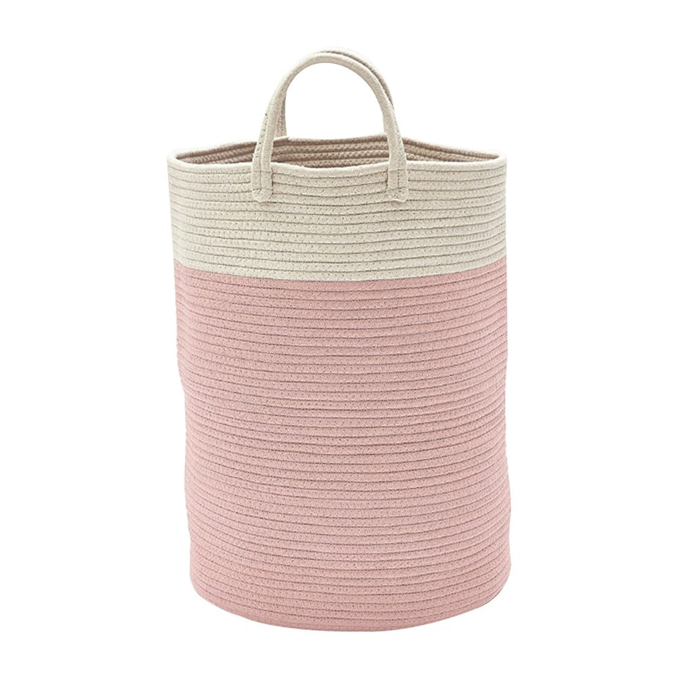 image 1 of Living and Home Woven Basket, Pink | Pink