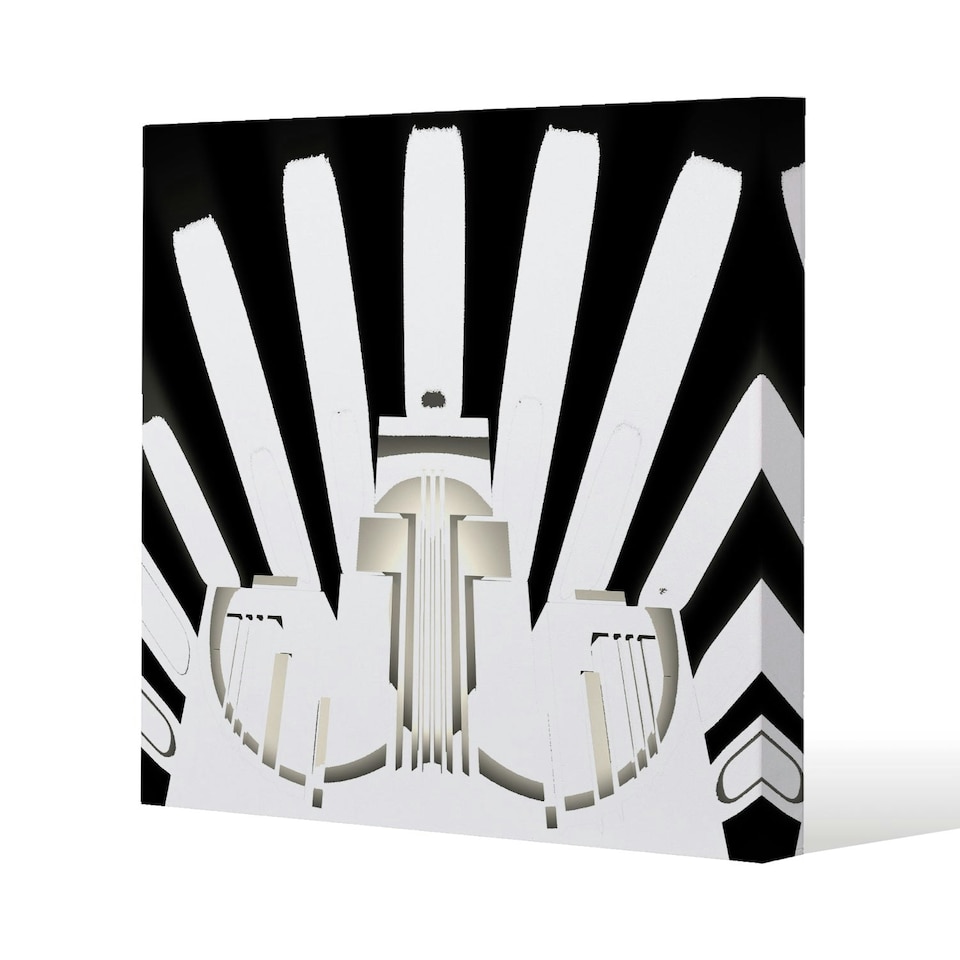 image 1 of Art Deco Skyscraper in Black & White (Canvas Print) 127 x 127 x 4cm