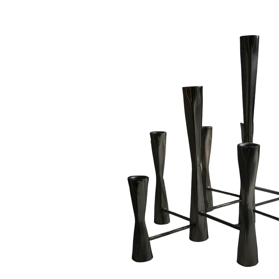 image 1 of Parker 11 Piece Candle Centerpiece - Mild Steel - L27 x W51.5 x H42 cm - Black | Black | 1