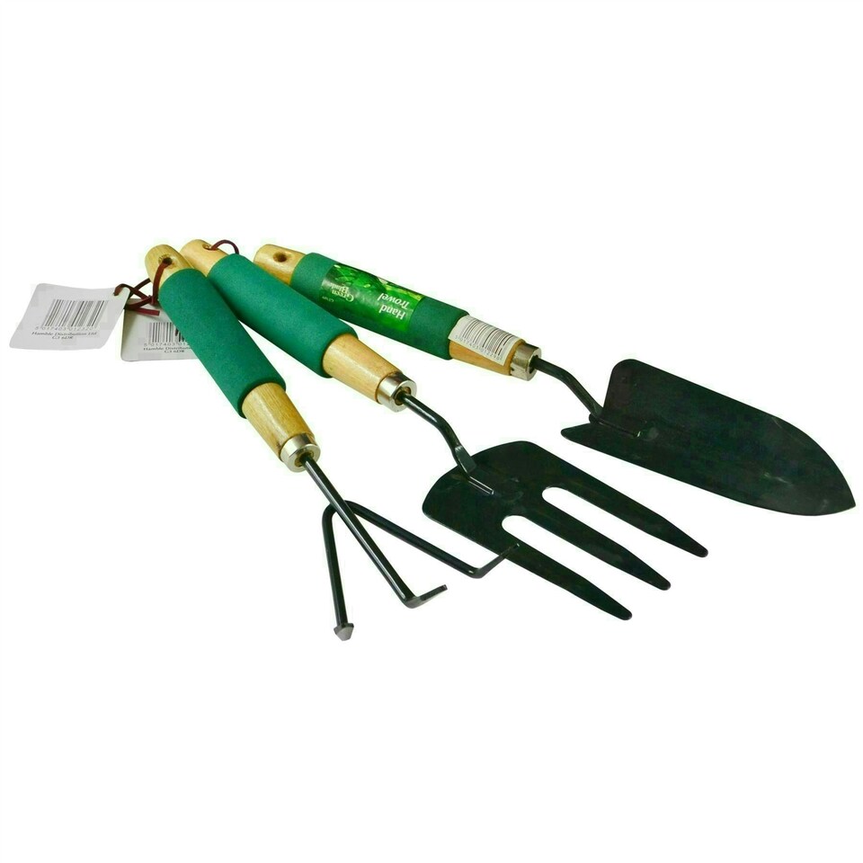image 1 of Garden Gardening Hand Rake / Spade / Shovel / Fork 3pc Set Digging Cleaning